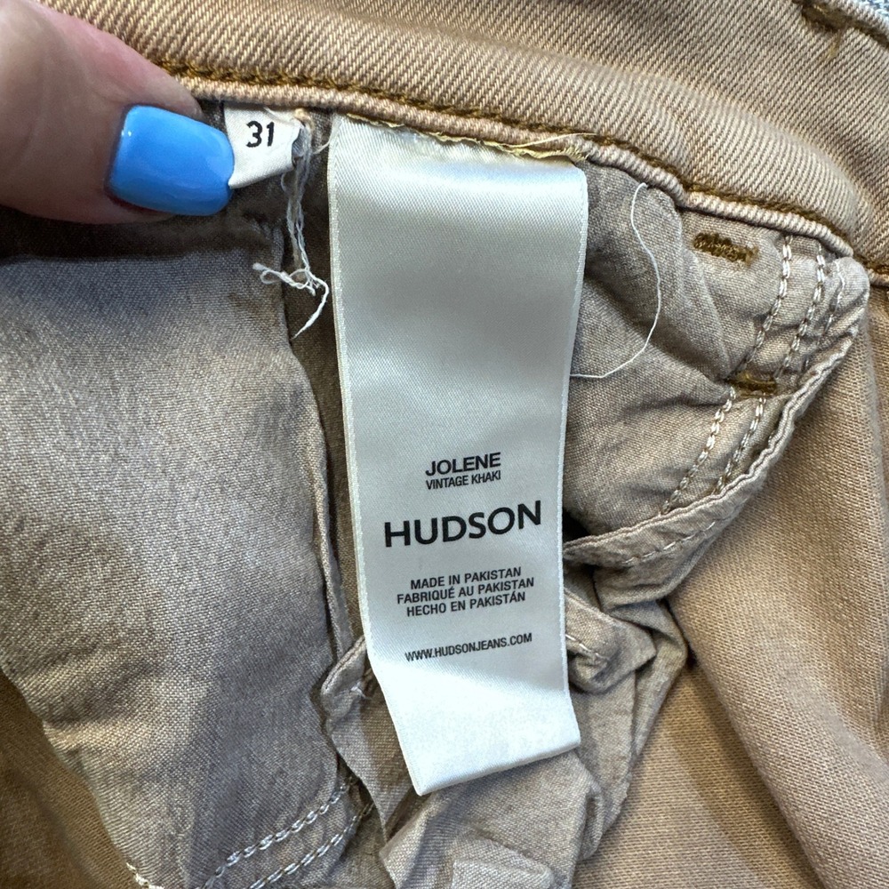 Hudson Jolene Wide Leg High Rise Jeans Pants size 31 Vintage Khaki Tan - Picture 6 of 12